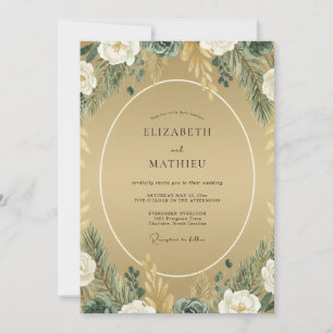 Convites Casamento com Folhagem de Mostarda e Salvia