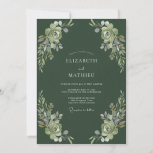 Convites Casamento com Folhagem de Musgo Profundo