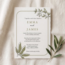 Casamento com folhagem de oliveira moderna