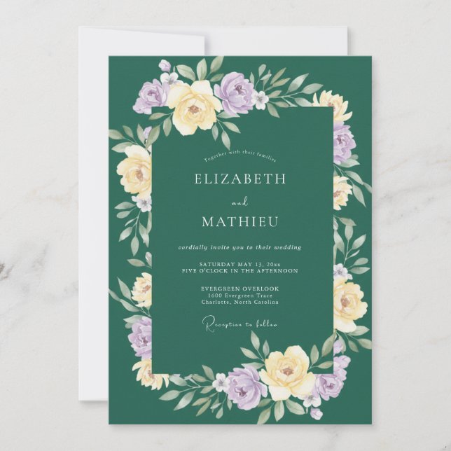 Convites Casamento com Folhagem de Orquídea na Floresta (Frente)