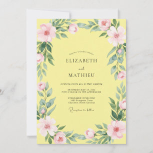 Convites Casamento com Folhagem de Pêssego Primrose