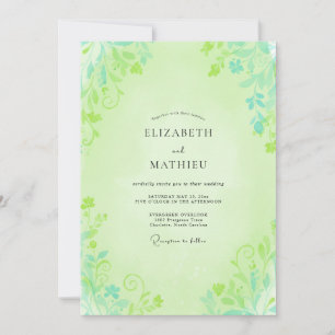 Convites Casamento com Folhagem de Pistache Eucalipto Suave