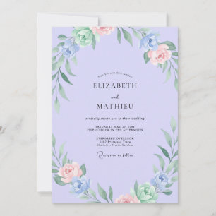 Convites Casamento com Folhagem de Sage e Rosa Bege de Vinc