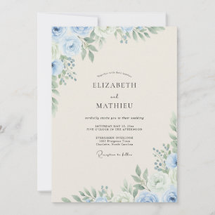 Convites Casamento com Folhagem Eucalipto Azul Céu