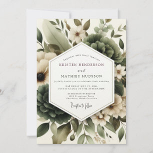 Convites Casamento com Folhagem Nebulosa de Salvia