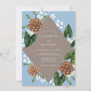Convites Casamento com Folhagem Verde Musgo