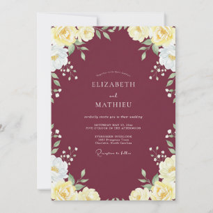 Convites Casamento com Folhas Amarelas e Marrom