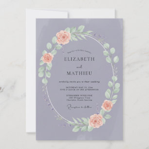 Convites Casamento com Folhas Coral Rosa