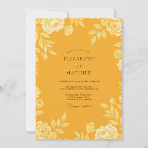 Convites Casamento com Folhas de Açafrão