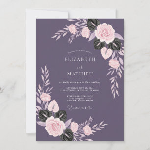Convites Casamento com Folhas de Ámbar Profundo