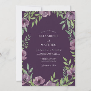Convites Casamento com Folhas de Ameixa Costeira Amethista
