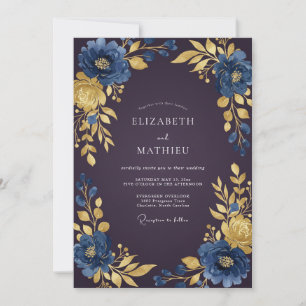 Convites Casamento com Folhas de Ameixa Safira