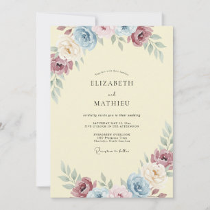 Convites Casamento com Folhas de Borgonha Malva