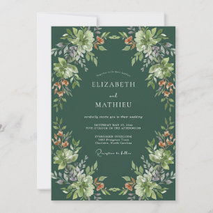 Convites Casamento com Folhas de Cobre Caçador