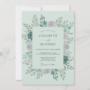 Convites Casamento com Folhas de Cor de Mauve e Espuma do M