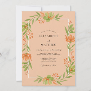 Convites Casamento com Folhas de Damasco