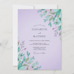 Convites Casamento com Folhas de Hortelã e Âmbar