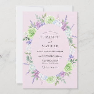 Convites Casamento com Folhas de Lavanda e Limão