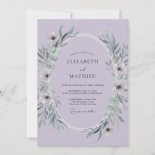Convites Casamento com Folhas de Lilás