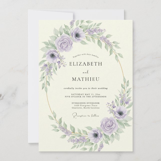 Convites Casamento com Folhas de Pistache (Frente)
