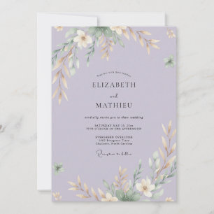 Convites Casamento com Folhas de Vinca Menor