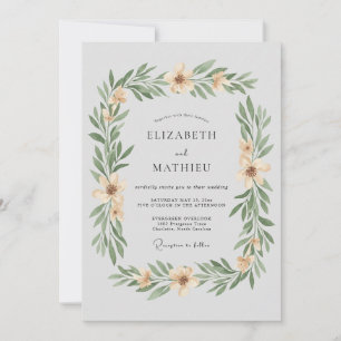 Convites Casamento com Folhas e Apricot Champanhe
