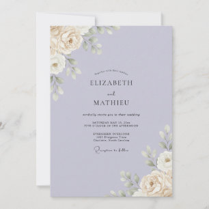 Convites Casamento com Folhas e Creme de Lavanda