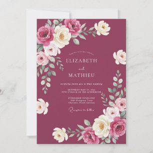 Convites Casamento com Folhas e Creme Malva