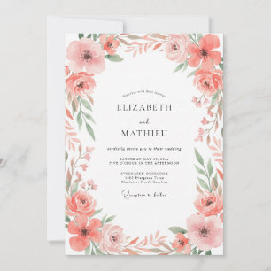 Convites Casamento com Folhas e Pétalas de Salmão