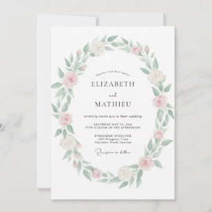 Convites Casamento com Folhas em Tom de Pêssego Pastel