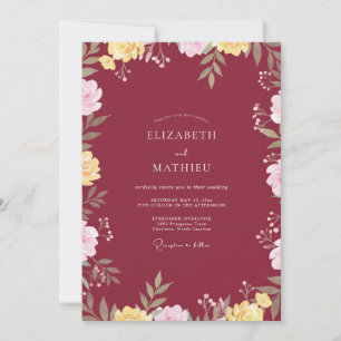 Convites Casamento com Folhas Pintadas de Marrom