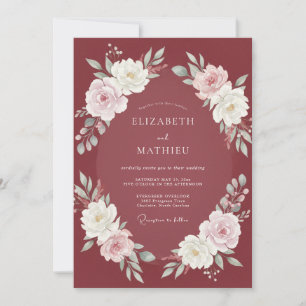 Convites Casamento com Folhas Roxas