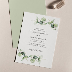 Convites Casamento com Foliage Eucalyptus Greenery