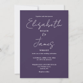Convites Casamento com Fonte Elegante Minimalista Moderna R