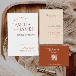 Convites Casamento com foto Boho Minimalista Moderna Terrac