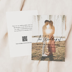 Convites Casamento com Foto de Código QR Minimalista Modern