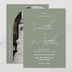 Convites Casamento com Foto de Rótulo Minimalista Moderno S