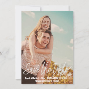 Convites Casamento com Foto de Salve a Data em Roteiro Casu