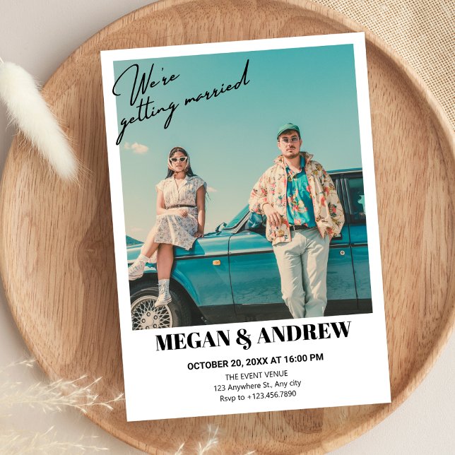 Convites Casamento com foto de vintage (Criador carregado)