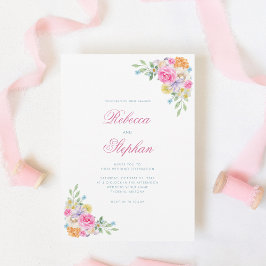 Convites Casamento com Foto do Código QR do Jardim Rosa de