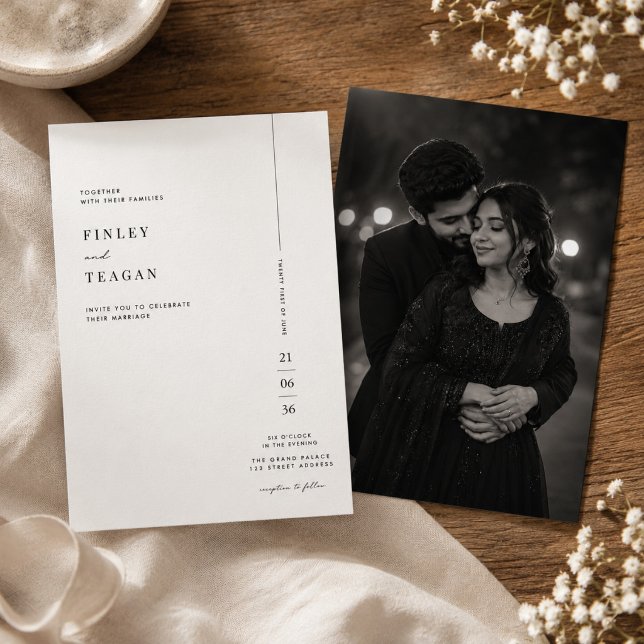 Convites Casamento com Foto Editorial Moderna (Criador carregado)