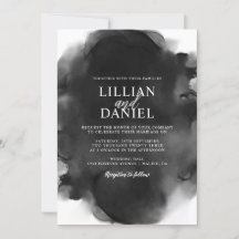 Casamento com Foto em Aquarela Preto e Branco