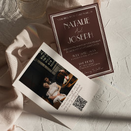 Convites Casamento com foto em código QR de dinheiro antigo