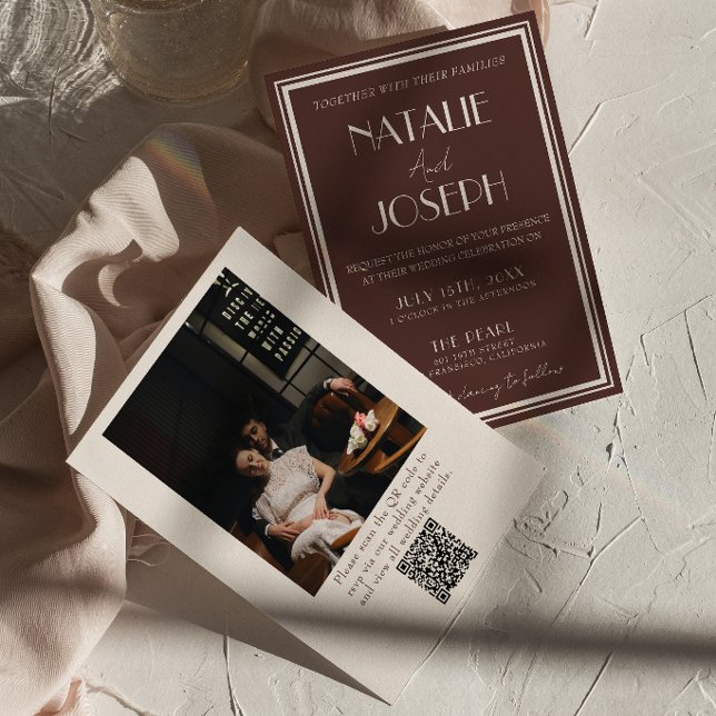 Convites Casamento com foto em código QR de dinheiro antigo (Criador carregado)