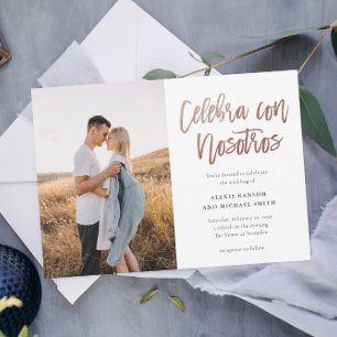 Convites Casamento com Foto Moderna Espanhola Celebra con N