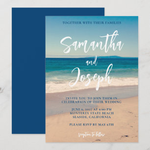Convites Casamento com Foto na Praia Deep Blue