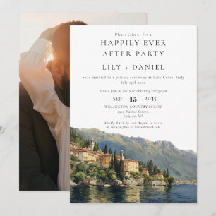 Convites Casamento com Foto no Lago Como Happily Ever After