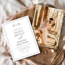 Casamento com Foto Preto e Branco Minimalista Mode