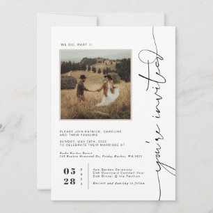Convites Casamento com Foto Quadrada Moderno Boho Deserto