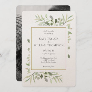 Convites Casamento com Foto Romântica de Luxo